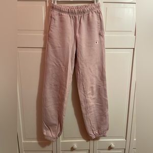 Light Pink Champion sweatpants. Size: XS
